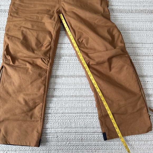 Walls Bib Overalls Mens Insulated Lined Canvas Duck Workwear Brown Excellent - Picture 14 of 16